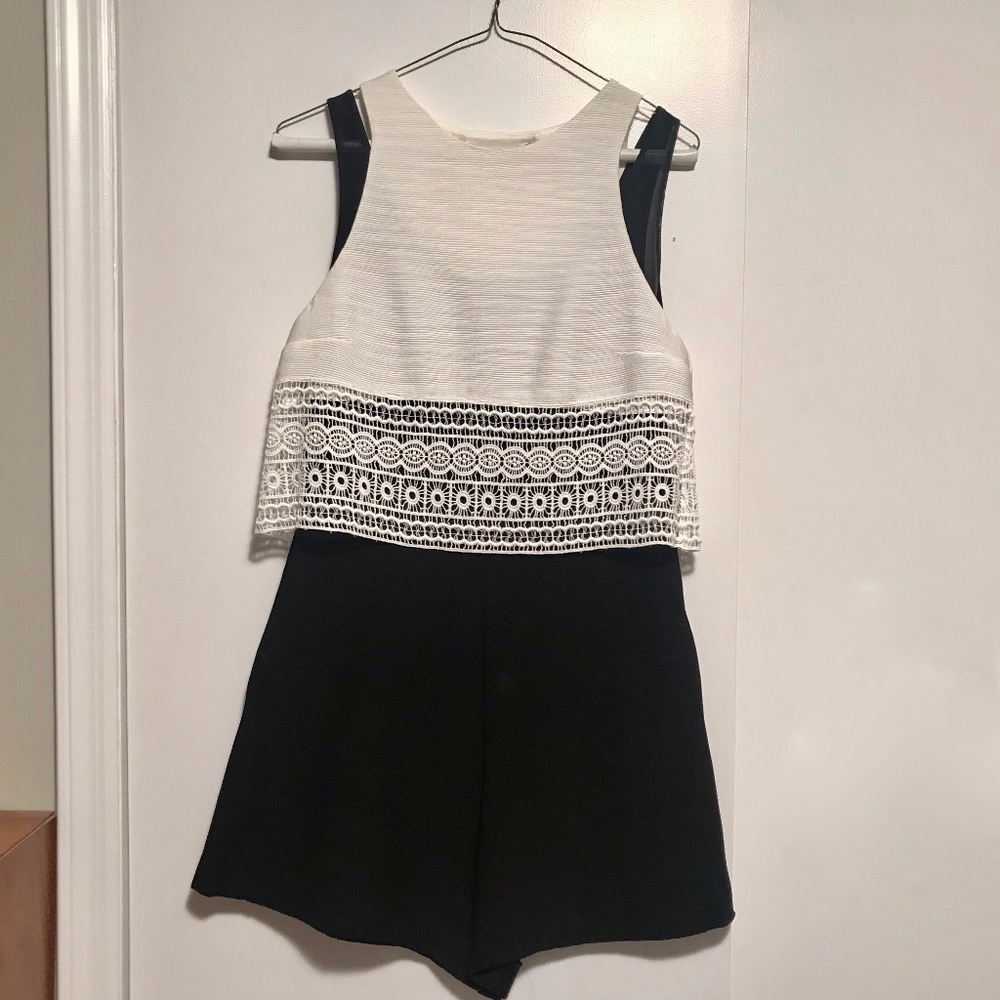 Maje Summer One Piece Sleeves crochet jump suit